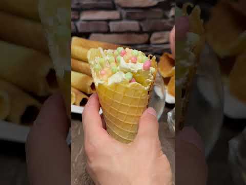 Мороженое 🍦 рецепт вафельного стаканчика и вафель скоро на канале