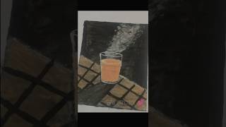 Easy tea painting/acrylic painting/painting with tea/coffee spill art #shorts #viral #painting #tea