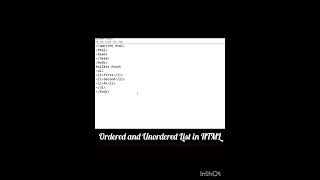 Ordered and Unordered List in HTML|| Programming Sort Video|| you tube sort coding video