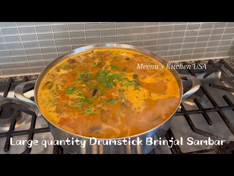 How to make Big Batch, Large Tray Drumstick Sambar approx for 40 Adults Recipe