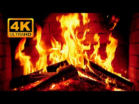 🔥 Fireplace 4K UHD! Fireplace with Crackling Fire Sounds. Fireplace Ambience