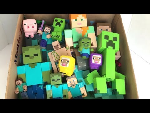 Minecraft Squishies Box Full of Minecraft Toys Action Figures Minecraft and Power Rangers Toys