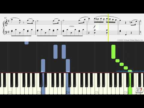 Easy Sonata Op. 49 No. 2 (Minuet) for piano solo by Beethoven (second movement) - Practice Video