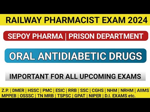 ANTIDIABETIC DRUGS CLASSIFICATION & MCQS | RRB PHARMACIST EXAM | SEPOY PHARMA | PRISON DEPARTMENT