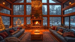 Warm Christmas Ambience 🎄 Cozy Christmas Fireplace Sounds & Relaxing Christmas Jazz Instrumental 🔥