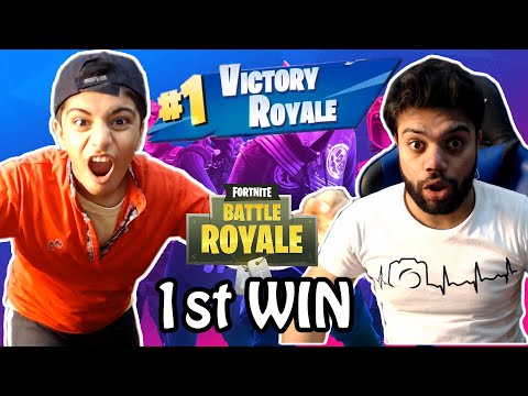 My little brother's 1st win in Fortnite (He cried) !!!