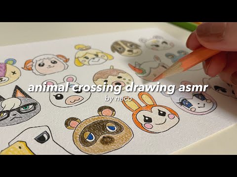 asmr. sounds of drawing Animal Crossing✍️🐾｜bgm🎧 for work and sleep🎧｜1 hour🕰️