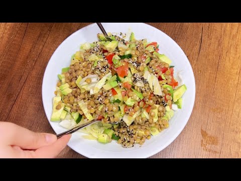 Diet lentil and lettuce salad | after exercise and gym | number 1 | for weight loss | healthy 🥗