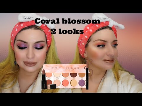 *NEW* Dominique Cosmetics Coral Blossom Palette // 2 looks 1 Palette