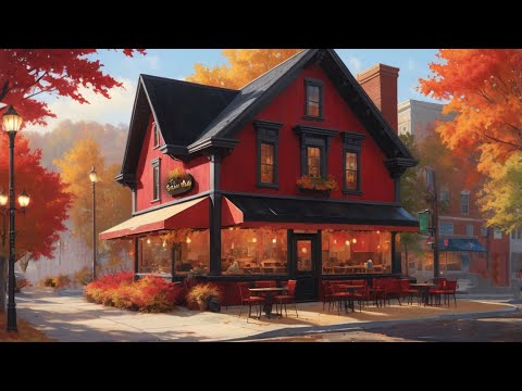 Cozy Coffee House / Jazz Piano with Fall Ambience