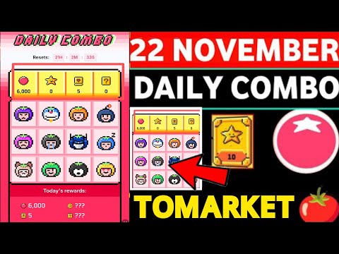 🍅Tomarket Airdrop Combo 22 November| Tomarket Daily Combo Today | Tomarket Secret Combo Today