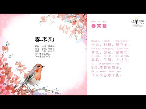 Sheep Mandarin Poems 童谣【春来到】雪花、窗花、腊梅花，喜鹊、飞燕、布谷鸟