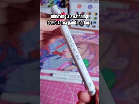 Unboxing & swatching Copic Acrea paint markers  @CopicOfficialUS #copicacrea #art #copic #shorts