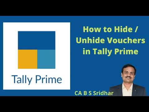 Hiding and Unhiding a Voucher in Tally #bssridhar #incometaxfiling #charteredaccountantinchennai