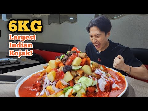 6KG LARGEST PLATE OF INDIAN ROJAK EATEN SOLO at Al Mahboob! | Best Indian Rojak in Singapore!