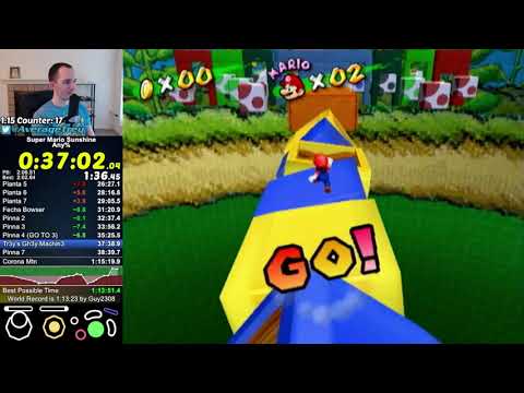 Super Mario Sunshine any% Speedrun in 1:15:17