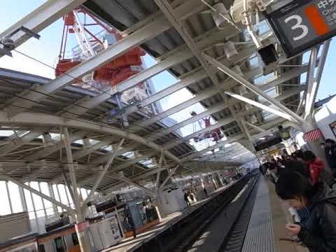 2009 中央線 新しい駅と国分寺駅に到着 反対向き201系 091217 LCNE