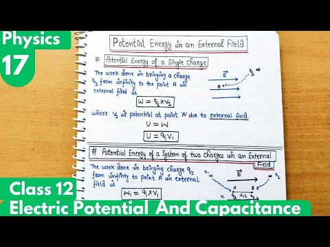 17) Potential Energy of system of two charges in an External Field| Electric Potential & Capacitance