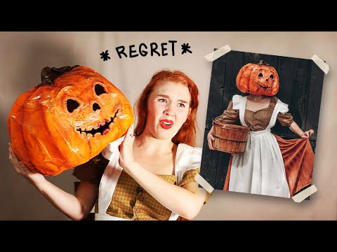 I Tried Making a Cute 'Pumpkin Lady' Costume... (except it's terrifying lol)