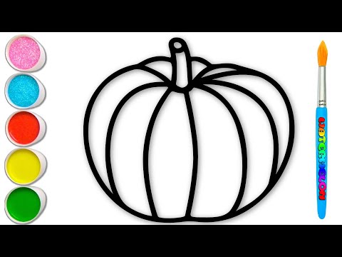 ( Vegetables ) Pumpkin Drawing and Big Marker Rainbow Coloring | Akn Kids House