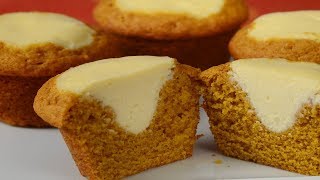 Pumpkin Cream Cheese Muffins Recipe Demonstration - Joyofbaking.com