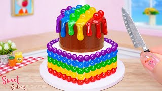 🌈Rainbow Cake Jelly🌈Beautiful Miniature Rainbow Jelly Chocolate Cake Decorating Ideas🍫Sweet Baking🍫