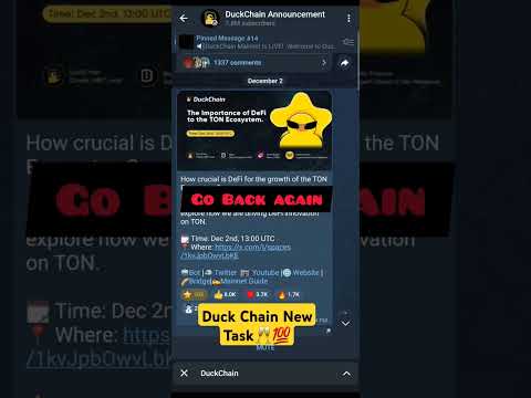 DuckChain New Task Today | DuckChain today new Task | DuckChain update #duckchaincoin