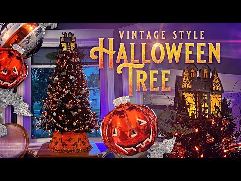 How To Decorate A Halloween Tree - Halloween Tree Decorating Tutorial - Vintage - Decorate With Me