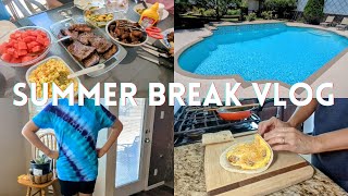 【Summer Break VLOG】Daily Schedule/ Crafting with kids/ Pool Party/ 15 mins breakfast cooking ❤