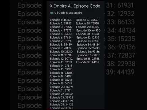 X Empire YOUTUBE Episode Code 14 September Today