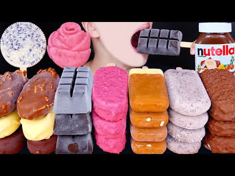 ASMR KITKAT MAGNUM CHOCOLATE ICE CREAM NUTELLA DESSERT MUKBANG 킷캣 먹방 チョコレートアイスクリーム 咀嚼音 EATING SOUNDS