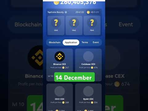 Tap Coin Daily Bounty 14 December| Tap Coin Daily Combo Today | Tap coin combo cards