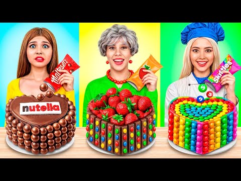 Me vs Grandma Cooking Challenge! Cake Decorating Challenge Sweet Tricks by YUMMY JELLY