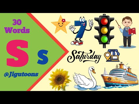 30 Words Starting with Letter S ||  Letter S words || Words that starts with S @JiguToons