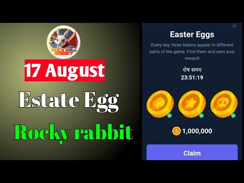 17 August Rocky Rabbit Easter Egg | 1m coin combo| Rocky rabbit Easter egg today | Easter egg |