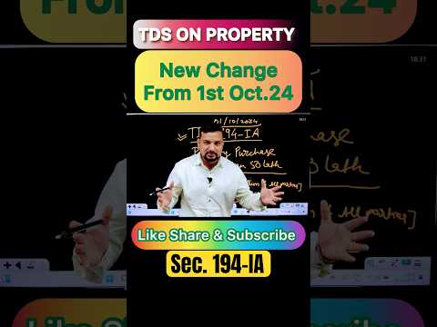 TDS on Property New Change #tds #property #change #rates #incometaxreturn #gst #ytshort #yt