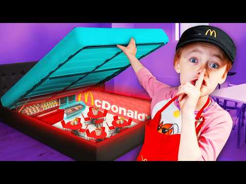 I Built a SECRET McDonald’s in Our House!