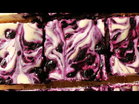 Best Blueberry Swirl Cheesecake Bars