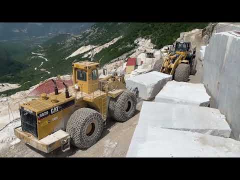 Komatsu & Caterpillar Wheel Loaders Working On The Biggest Marble Quarry Of Europe - Birros Marbles