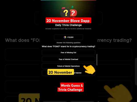 20 November Blove Dapp Daily Word Guess today & trivia challenge #blovedapp #wordguess #blovenetwork