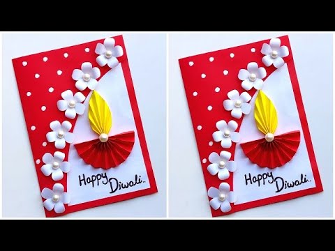 Diwali card making Handmade easy 2023 / How to make Diwali greeting card / Beautiful Diwali card