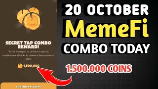 MEMEFI SECRET COMBO TODAY 20 OCTOBER 2024 | MEMEFI DAILY COMBO | MEMEFI COMBO TODAY | MEMEFI COMBO