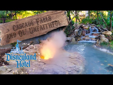 Cascade Falls and Ol' Unfaithful at the Disneyland Hotel with Ambience and Music