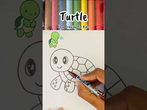 🐢 Easy Drawing! Turtle Drawing & Painting For Kids! Drawing ! How to Draw A Turtle ✍️🎨