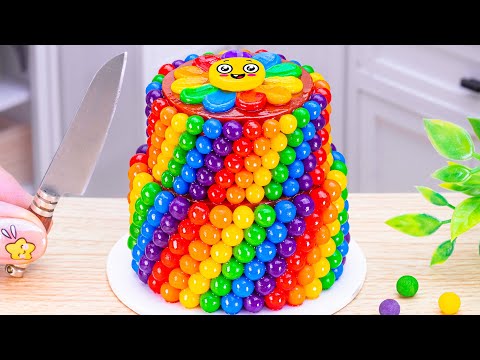 Beautiful Miniature Colorful Cake 🌈 Miniature Rainbow Chocolate Cake Decorating Idea by Lotus Cakes