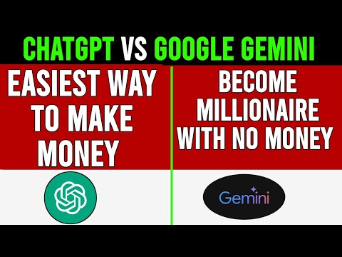 I ASKED Chat GPT EASIEST WAY TO Make MONEY? vs I ASKED google Gemini how to become a millionaire?