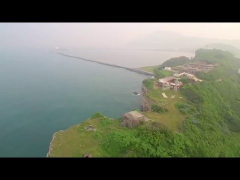 空拍高雄旗津美麗的海岸