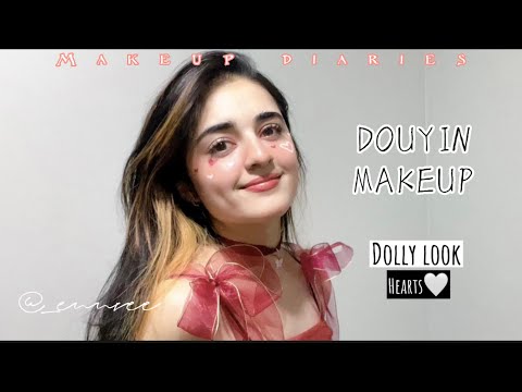 🎀DOUYIN makeup on INDIAN features🎀 cute dolly makeup🌸🐥🤍#beauty #makeup #makeuptutorial #girl