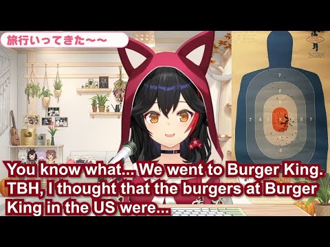 Ookami Mio talks about Burger King and drinks in the US【Eng Sub / hololive】