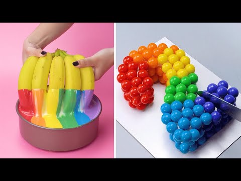 Fancy Satisfying Rainbow Cake Decorating Compilation | Easy Colorful Cake Tutorials